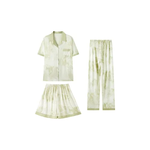 Сон Студенты' Спальня Домашний Комплект Пижамы Женские Зеленый