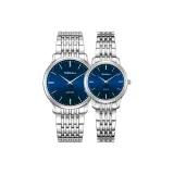 Нержавеющий корпус из стали и полоска с синим циферблатом, парный