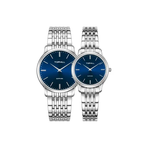 TOPHILL Кварцевый механизм нержавеющая сталь ремешок унисекс синий циферблат TA058L G
