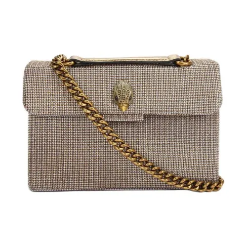 Kurt Geiger London Сумка через плечо из ткани в узор "гусиная лапка" женская бежевая