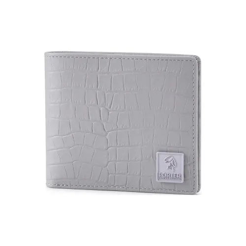 PORTER Крокодил Тисненая кожа Кошелек Унисекс Серый