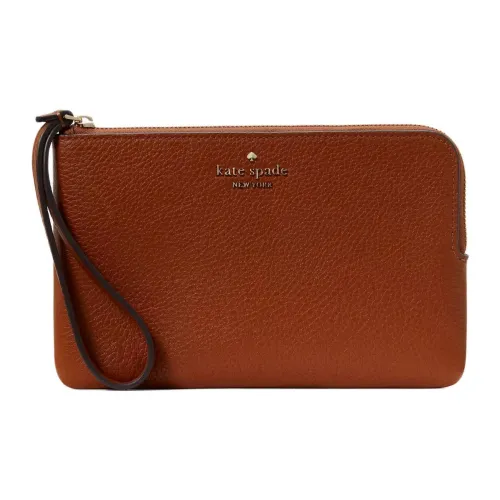 Kate Spade Leila Pebble Leather Clutch Medium Women's Ginger Cookie Color