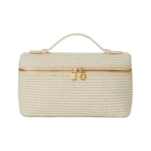 Loro Piana ExtraPocket Хлопок с льном одно плечо сумка женский натуральный и лотосовый корень белый