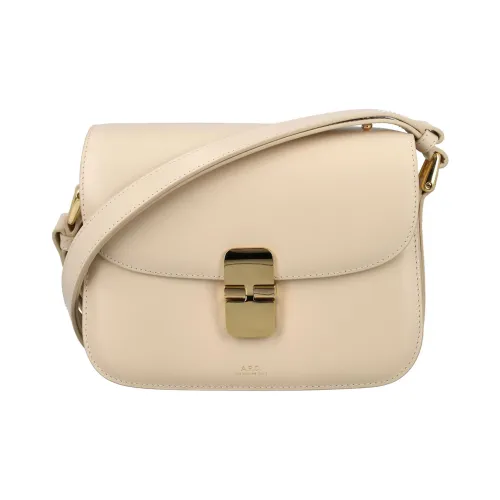 A.P.C Grace Коровья кожа Сумка через плечо Сумка на плечо Женская Кремовая