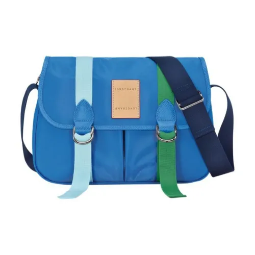 LONGCHAMP Le Pliage RE Play Холст Кожа Комбинированный Холст Сумка через плечо Большая Женская Синяя