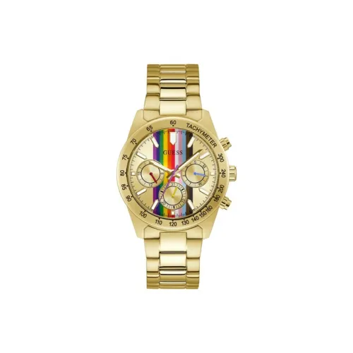 GUESS Наручные часы Кварцевый механизм Нержавеющая сталь Ремешок 42 мм Многоцветный циферблат часов Мужские часы GW0434G1