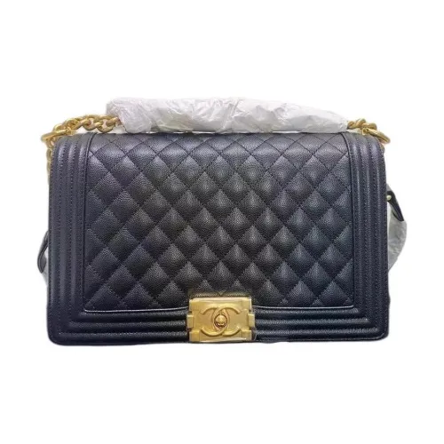 CHANEL LEBOY Коровья кожа крупнозернистая Сумка через плечо Большая Женская Черная