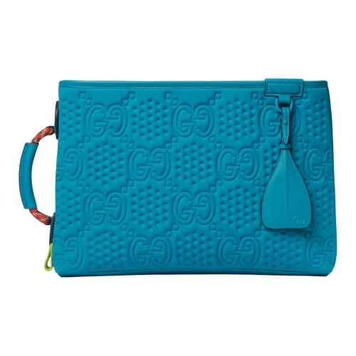 GUCCI Переработанный материал Клатч Большой Унисекс Электрический синий