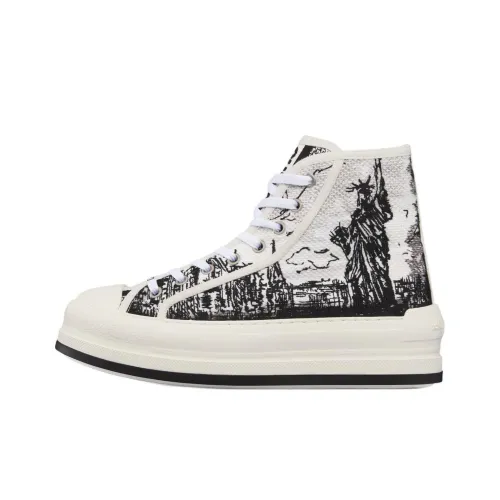 DIOR Walk'n'Dior Платформа Высокие Кроссовки для скейтбординга Женские Белые
