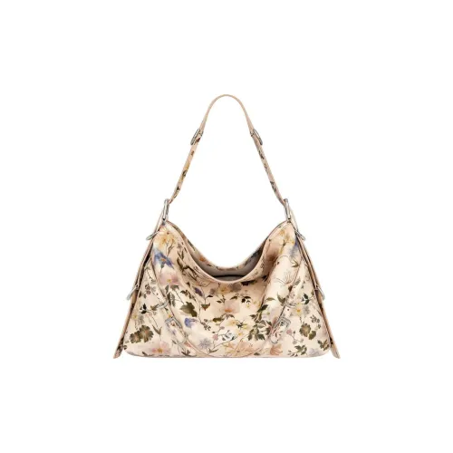 Givenchy Voyou Crushed Телячья кожа Сумка через плечо Женская Естественный Бежевый