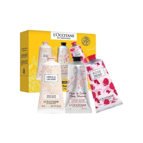 L'OCCITANE Розовый Цветочный Набор из Трех Предметов Крем для Рук Ароматический Увлажняющий Гидратирующий 75 мл + 75 мл + 75 мл
