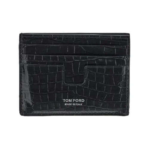 TOM FORD Кожаный держатель для карт и кошелек мужской черный