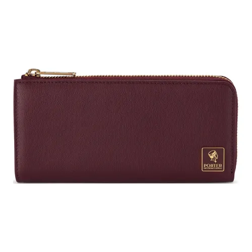 PORTER ПУ (полиуретан) с хлопком кошелек унисекс бордовый