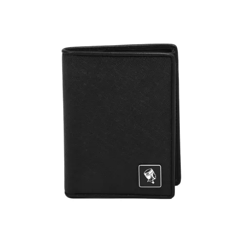 PORTER Высокое качество Pebble Текстурированная коровья кожа Кошелек Унисекс Черный