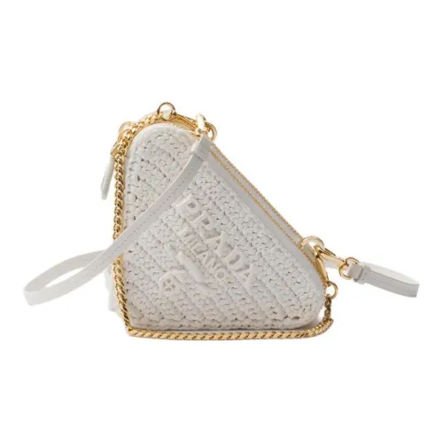 PRADA Тканый материал Одно плечо Через плечо Клатч Мини Женская Белая