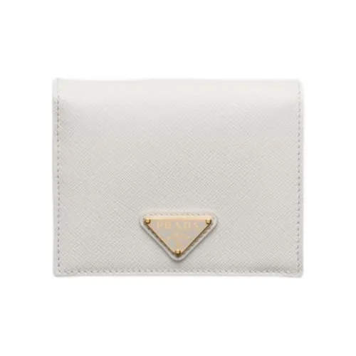 PRADA Saffiano кожа кошелек маленький женский белый