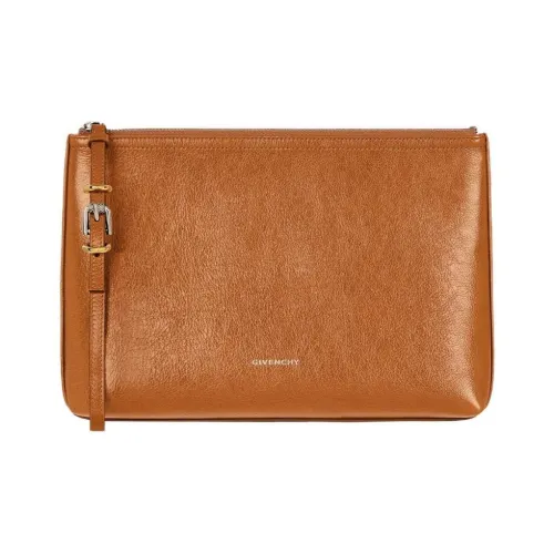GIVENCHY Voyou слегка скрученный клатч из кожи буйвола женский мягкий цвет тан