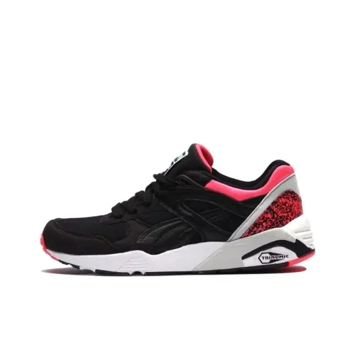 PUMA R698 Амортизирующие устойчивые к скольжению и износу низкие беговые кроссовки для мужчин черные и розовые