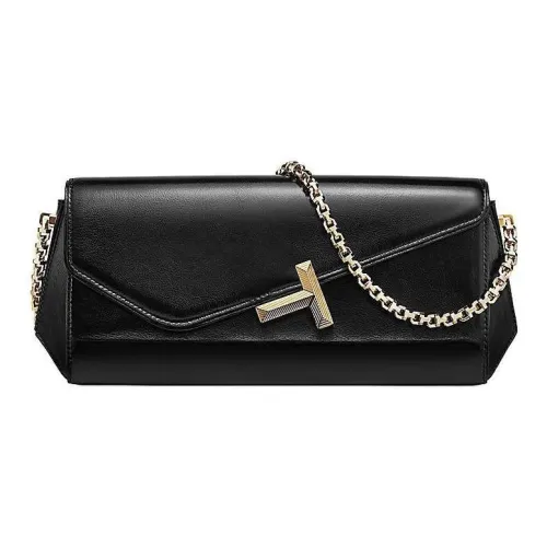 TIFFANY CO. Tiffany T Блестящая телячья кожа клатч женский черный