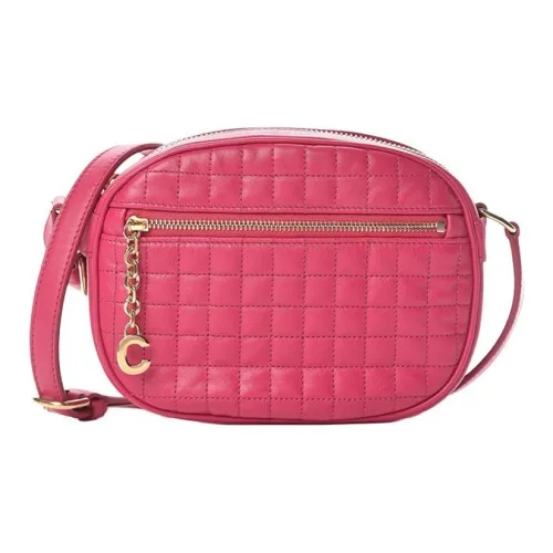 CELINE Коровья кожа Camera Маленькая квадратная сумка Сумка через плечо Маленькая Женская Розовая