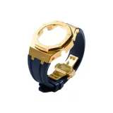 Золотой стальной корпус + синий ремешок + золотая застежка-бабочка + инструмент