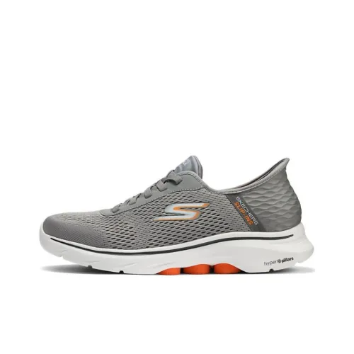 Skechers GO WALK 7 Penetration Технология Износостойкая И Легкий Низкий Топ Повседневная обувь Мужская Серый Оранжевый