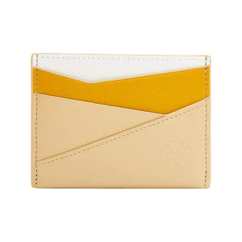 LOEWE Пазл Коровья кожа Картхолдер Женские Подсолнечно-желтый Мягкий белый Темный цвет