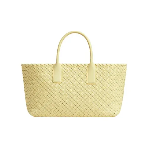 Bottega Veneta Lambskin Tote Bag Shopping Bag Handbag Crossbody Bag Small Women's Yellow Bottega Veneta Lambskin Сумка-тоут Сумка для покупок Сумка Сумка через плечо Маленькая Женская Желтая