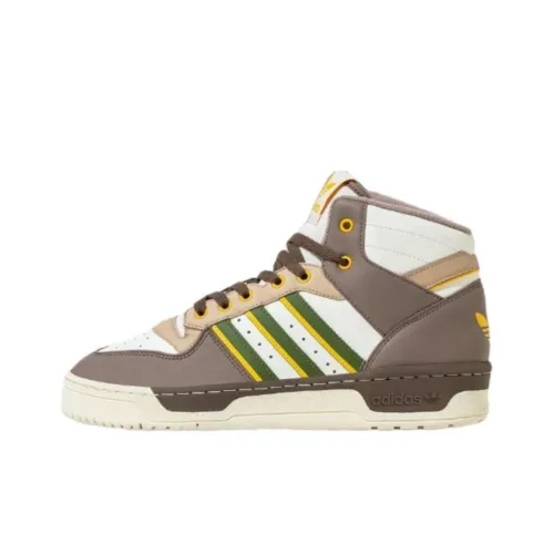 Adidas Originals Rivalry Abrasion Resistant Дышащий MID Скейтбординг Кроссовки Унисекс Белый Умбра