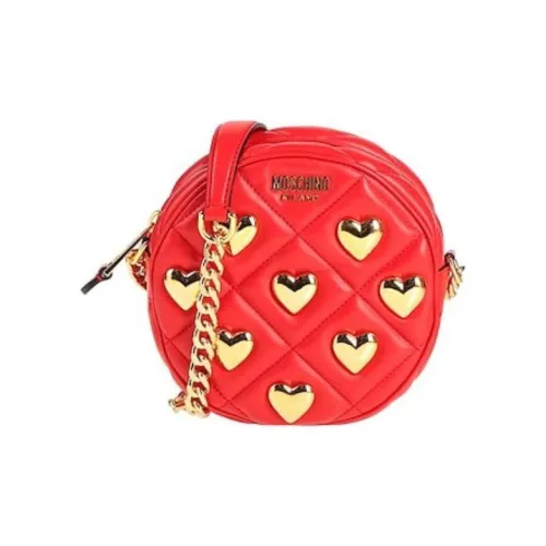 MOSCHINO Кожа Маленькая Круглая Сумка Сумка через плечо Маленькая Женская Красная
