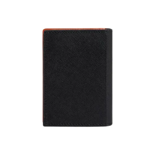 DSQUARED 2 Кожа Кошелек Держатель для карт Стандартный Мужской Черный и Оранжевый