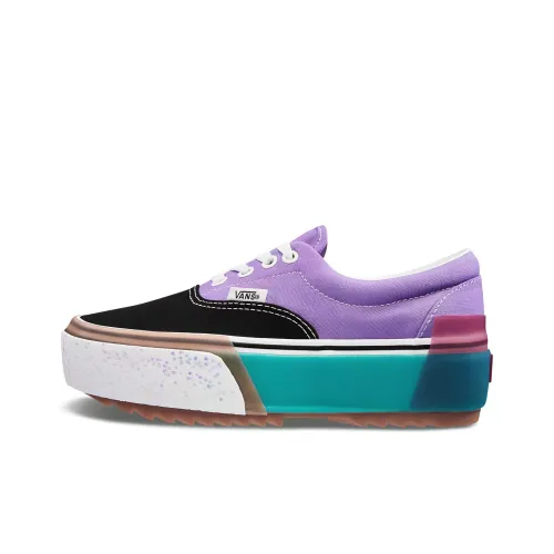 Vans Era Stacked Low Топ Скейтборд Кроссовки Женские Черные Фиолетовые