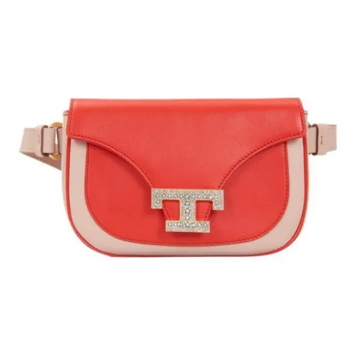 TOD'S с коровьей кожей и овчиной Слинг-сумка поясная сумка Женская Красная