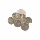 Прозрачно-серый, маленький, заколка-краб