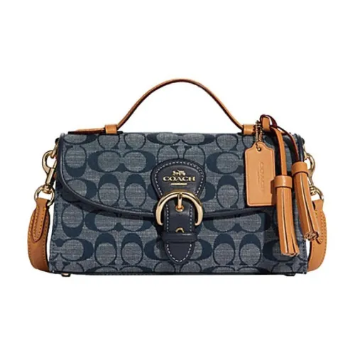 COACH Kleo Chambray Сумка через плечо Сумка на плечо Средняя Женская Джинсовый синий
