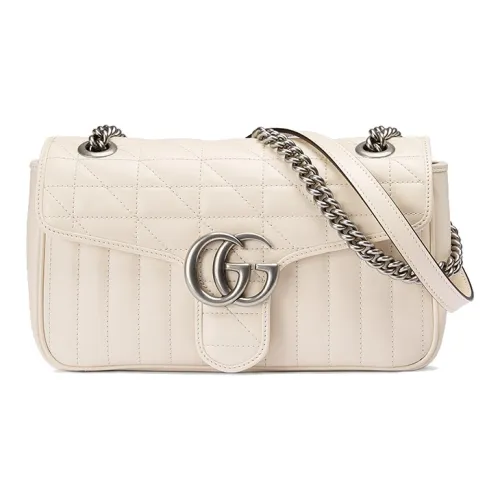 GUCCI GG Marmont Кожа Сумка через плечо Маленькая Женская Белая