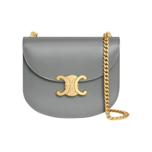 CELINE Triomphe Arc De Triomphe Коровья кожа Портативная Сумка через плечо Сумка на плечо Женская Цинковая