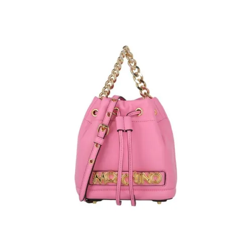 MOSCHINO Lambskin Bucket Bag Crossbody Bag Shoulder Bag Women's Pink