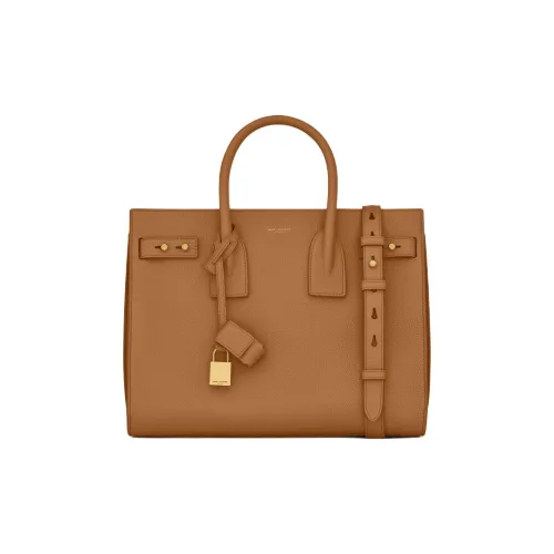 SAINT LAURENT SAC DE JOUR Телячья кожа Сумка Маленькая Женская Корица