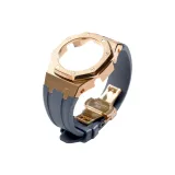 Розовый стальной корпус + серый ремешок + розовая застежка-бабочка + инструмент