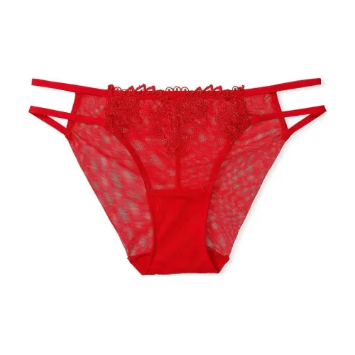 Victoria's Secret Pink VERY SEXY Embroidered Mesh Strappy Ci Panty L Women's 1 Pack Red