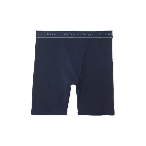 Victoria's Secret Хлопок Логотип Хлопок Высокая Талия Боксер Brief Noir Темно-синий Синий Нижнее белье Женское 1 Пачка Морской синий