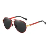 Red Gold Frame с Polarized Black Gray Lenses + Box  
Красная золотая оправа с поляризованными черными серыми линзами + коробка