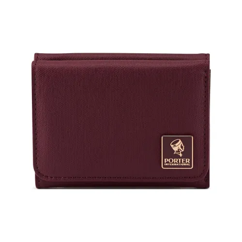 Porter OUNCE Хлопок с ПУ (полиуретан) и холст кошелек для монет унисекс темно-красный