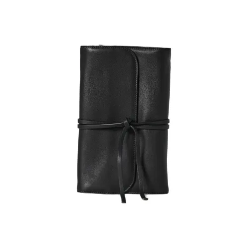 THE ROW Мягкий Естественный Потертый Кожа Ювелирные украшения Сумка для хранения Женская Черная