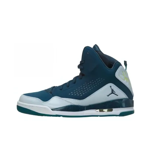 Jordan Flight SC 3 Амортизирующие шоки противоскользящие устойчивые к истиранию высокие топы винтажные баскетбольные кроссовки мужские синие