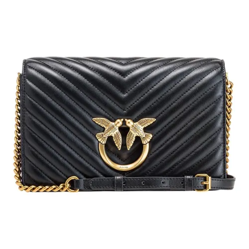 PINKO Click Series Овчина Телячья кожа Swallow Сумка Сумки через плечо Сумка на плечо Женская Черная