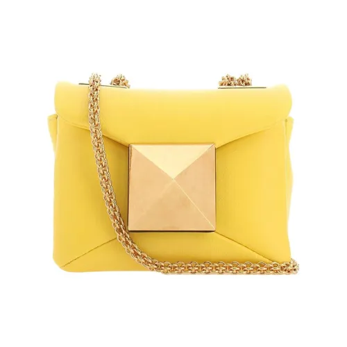Valentino One Stud Овечья кожа Сумка через плечо Сумка на плечо Женская Желтая