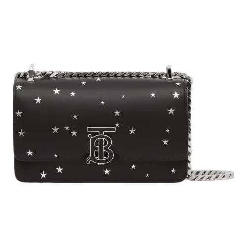 Burberry Телячья кожа Маленькая квадратная сумка Сумка через плечо Мини Женская Черная