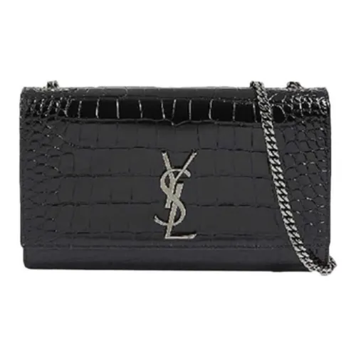 SAINT LAURENT Kate Телячья кожа Сумка через плечо Сумка на плечо Женская Черная